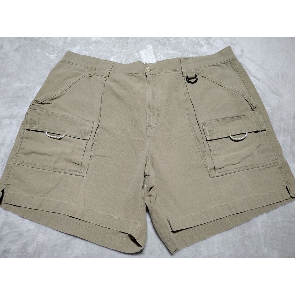 Columbia PFG Cargo Shorts Men‎ 42/7 Khaki Olive Flex Waist Hiking Fishing Beach